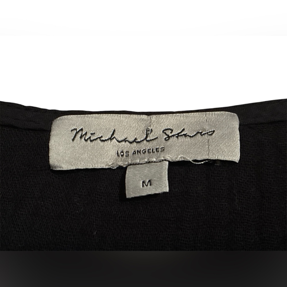 Michael Stars Hailey Black Cotton Gauze Mini Dress. Size Medium. - Picture 6 of 12